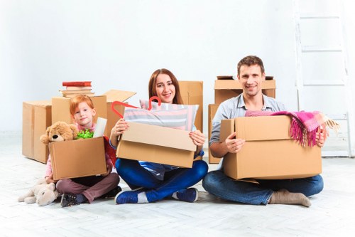 Claremont movers packing boxes for a move